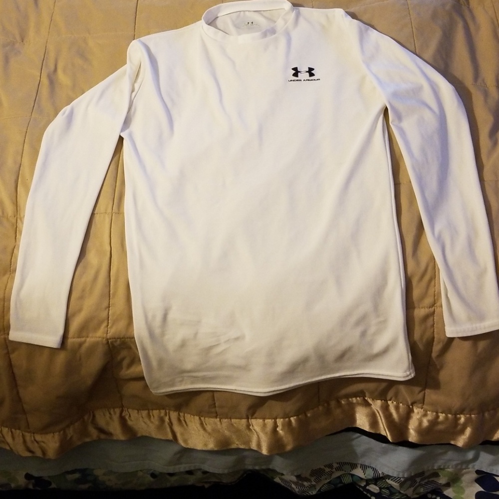 UA white long sleeve muscle fitted shirt XL